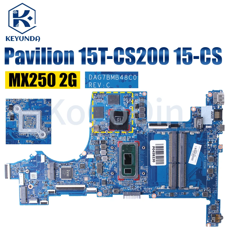 Imagem -03 - Placa-mãe do Portátil para o Pavilhão de hp G7bd 15t-cs 15-cs Mainboard do Portátil Dag7bmb48c0 Dag7bmb58c0 Dag7bmb68c0 i5 i7 Mx250 2g 4g