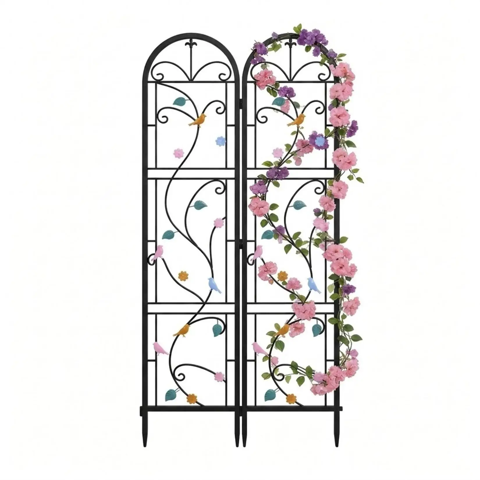 2 Pack Metal Garden Trellis Outdoor Climbing Plant Fence Support