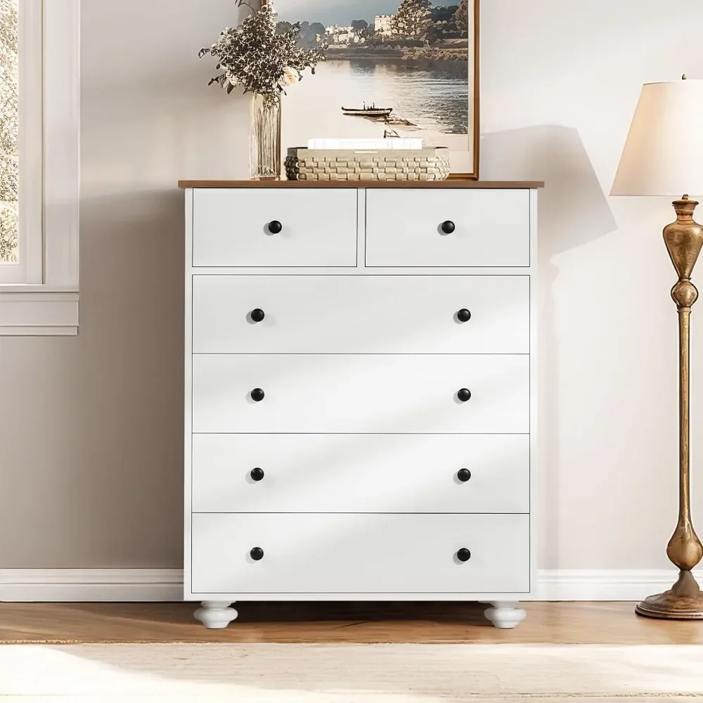 

%a 6 Drawer Tall Chest of Drawers for Bedroom, Wood Drawer Cabinet for Closet, Storage Organizer for Small Space