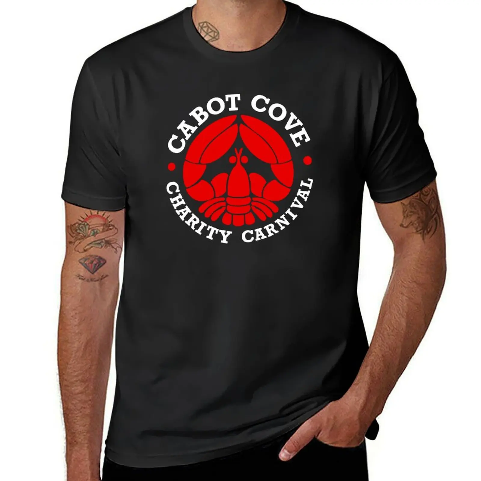 Cabot Cove Charity Carnival T-Shirt heavyweights oversized black t-shirts for men