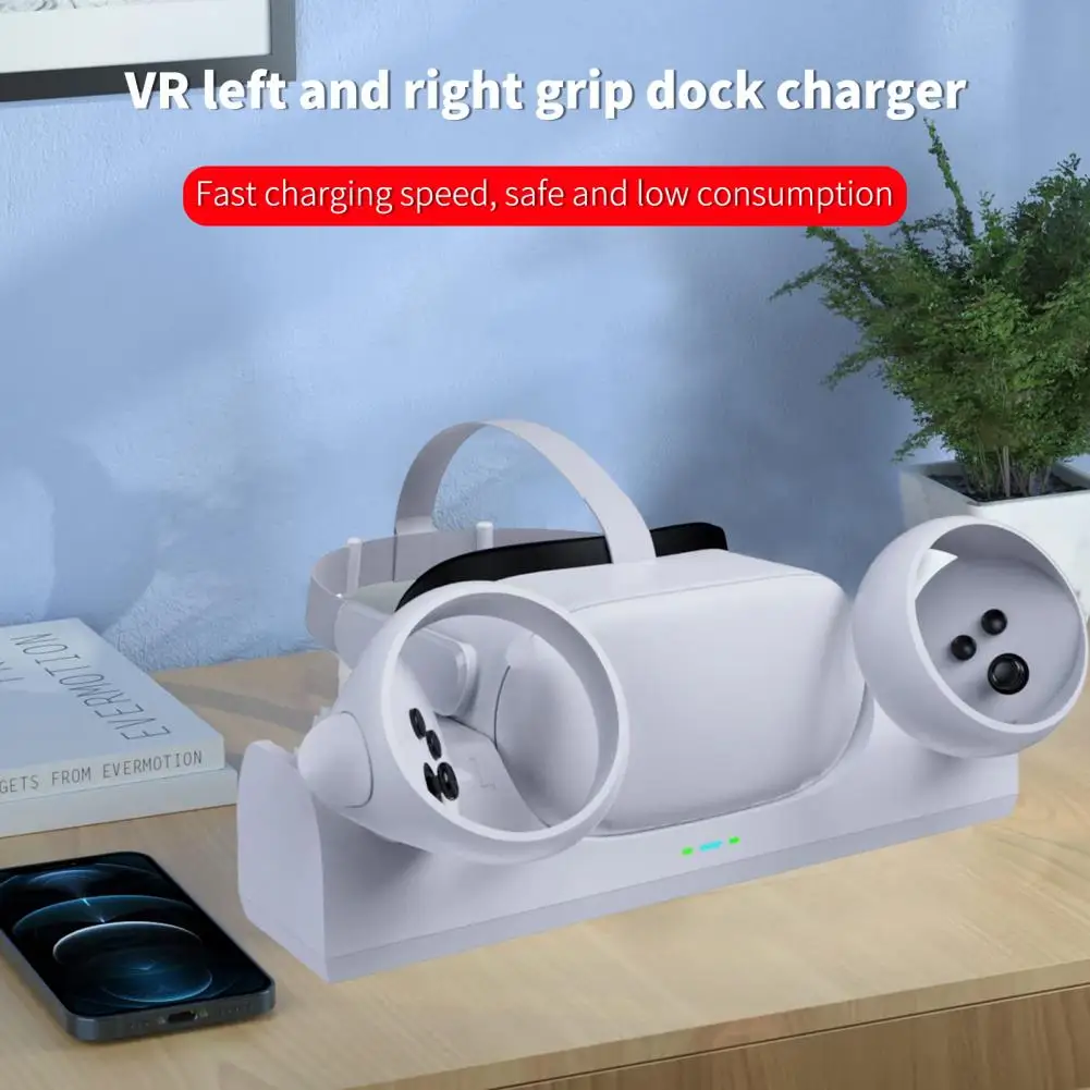 Charge Station Stable Charging Stand Low Power Quick Charging VR Headset Controller Charge Display Stand For Oculus Quest 2 VR