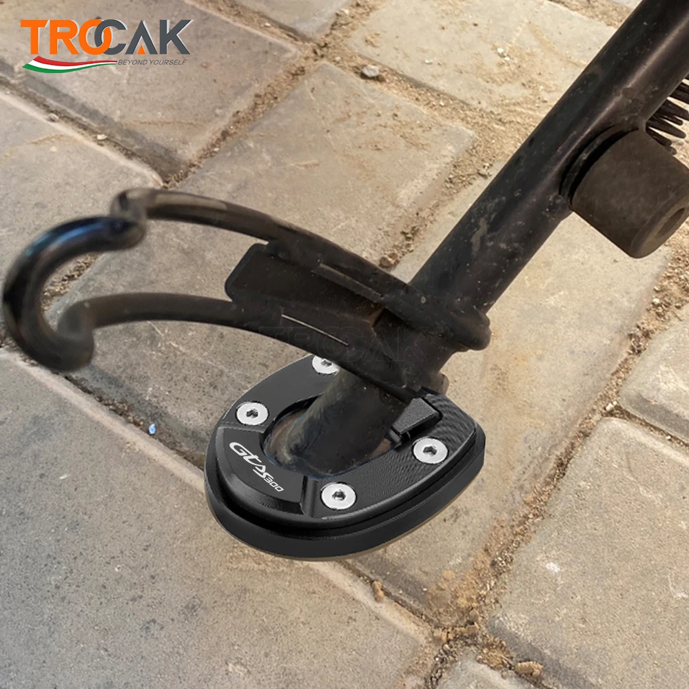 Motocicleta Kickstand Pé Side Stand Ampliar Extensão Pad, Placa de Suporte, Ampliar, GTS300 2023, Vespa Gts GTV 300 HPE 2019-2022