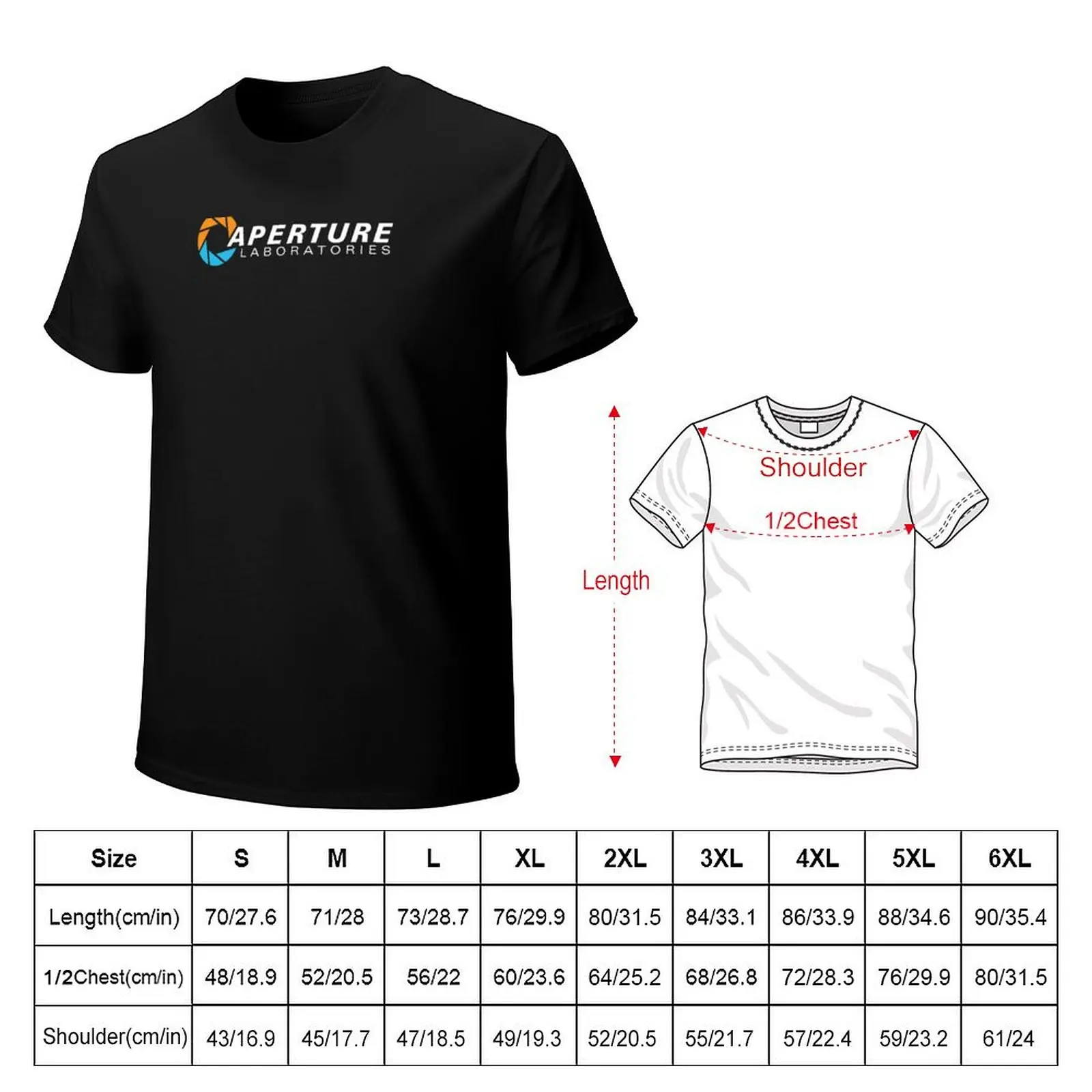 Portal Aperture Science Laboratories T-Shirt Big and Tall Loose Fit T-Shirt