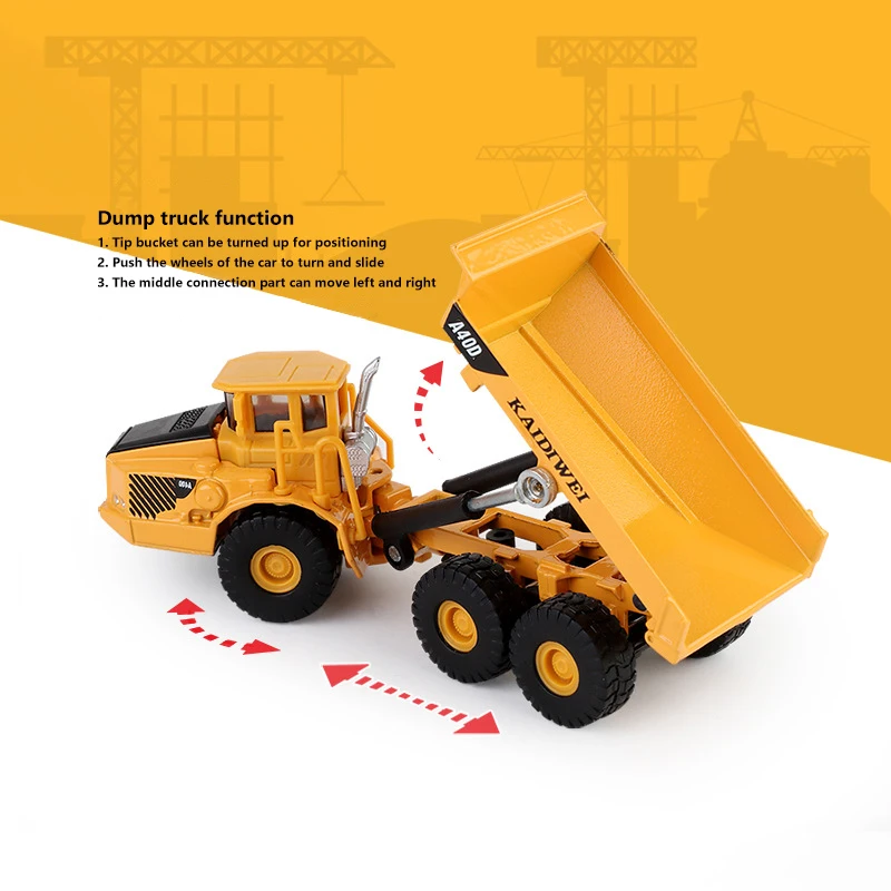 3PCS 1/50 Excavator Truck Alloy Engineering Vehicle Model Combination Light Forklift Loading And Unloading Car Track Kids Toys