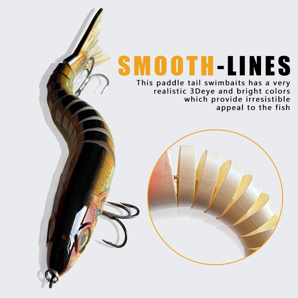 LUHANGT 240mm Angelköder Madness Swimbait Großer Köder Meeresangeln Harter Köder 11-teilig Riesiger Mehrteiliger Köder – Detail 5