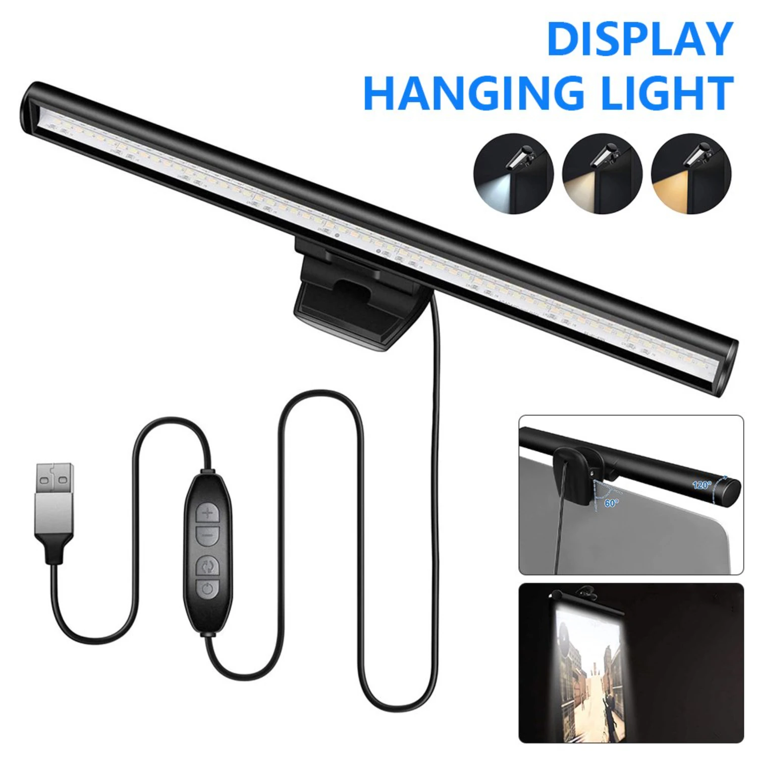 

Light Lamp,Laptop Light for Screen Reading USB LED Light Lamp,Screen Light Bar,Portable Computer Screen Hanging Light USB Powere