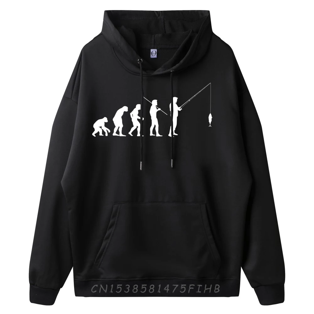 Human Evolution of Man Fishing Fisherman Angler Fashion Hoodies Men White Hoodies Men Cool