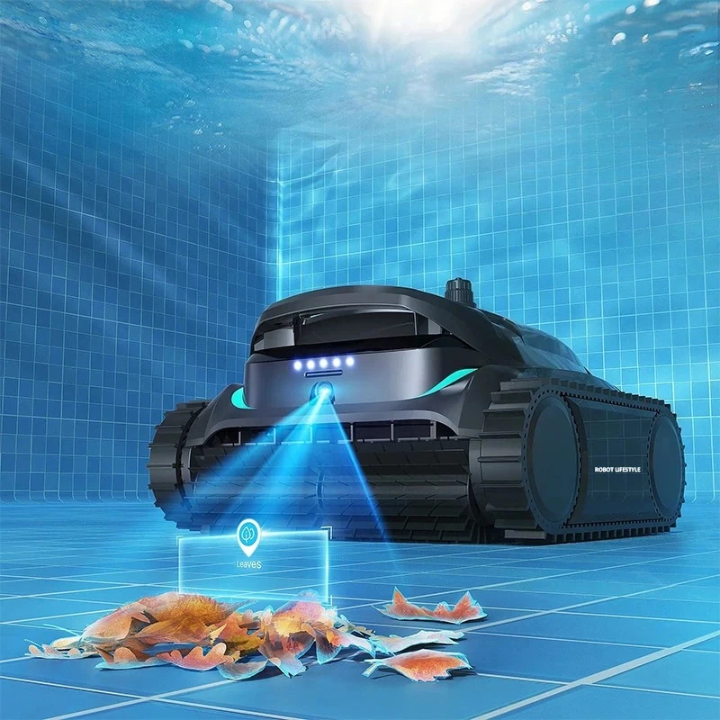 Nuevo Robot Limpiafondos Inalámbrico WYBOT M2 Visual para Piscinas Grandes, Batería de 10000mAh, Limpieza Programada, Filtración de Doble Capa