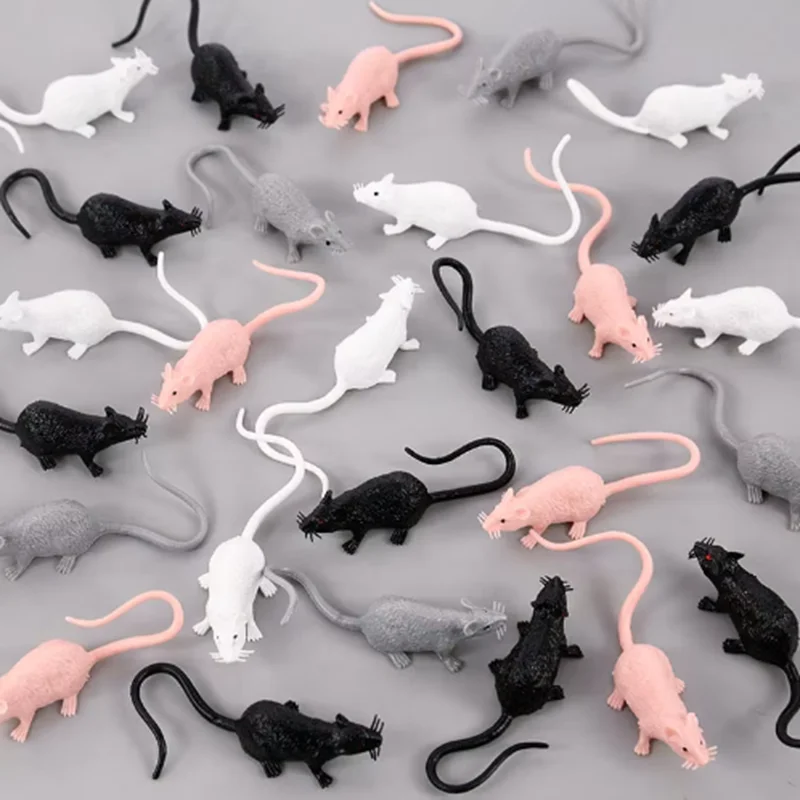 10Pcs modello di Mouse in plastica Halloween Prank piccolo regalo decorazione del giardino scherzo piccolo regalo più colori Mouse finto ragazzo giocattoli