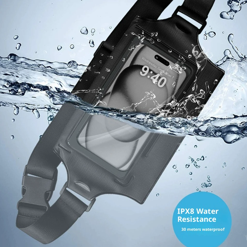 PVC Waterproof Mobile Phone Bag ith Adjustable Waist Strap Belt Bag For Beach Swimming Snorkeling Dry Bag