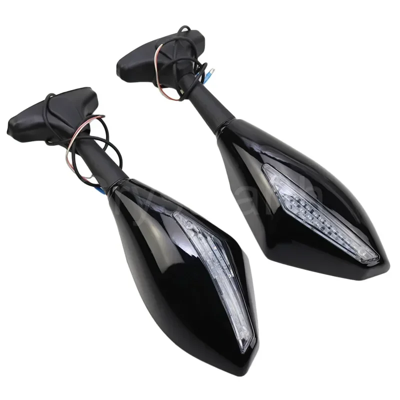 Motorcycle Integrated LED Turn Signals Rear View Mirrors For Yamaha YZF R6 YZFR1 1999 2000 2001-2009 FZ1 FAZER FZ6 FZ6S FJR1300