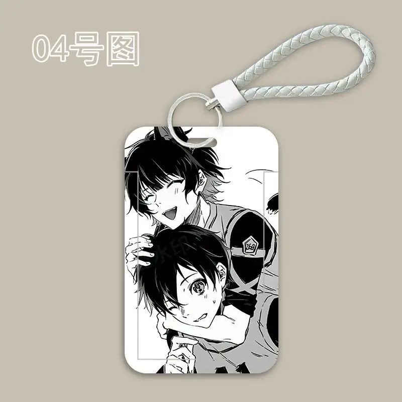 Anime Blue Lockl Bachira Meguru Student Card Cover Set Bus Card Access Card Houder Intrekbare Beschermhoes Sleutelhanger