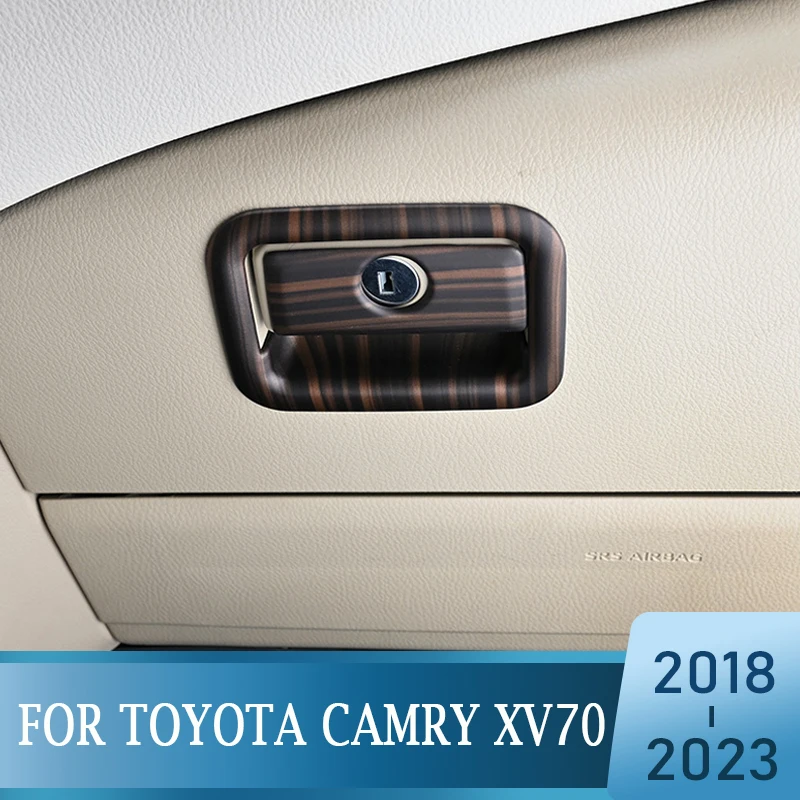 

For Toyota Camry 70 XV70 2018 2019 2020 2021 2022 2023 Hybrid Co-pilot Storage Box Handle Bowl Cover Trim Sticker Accessories