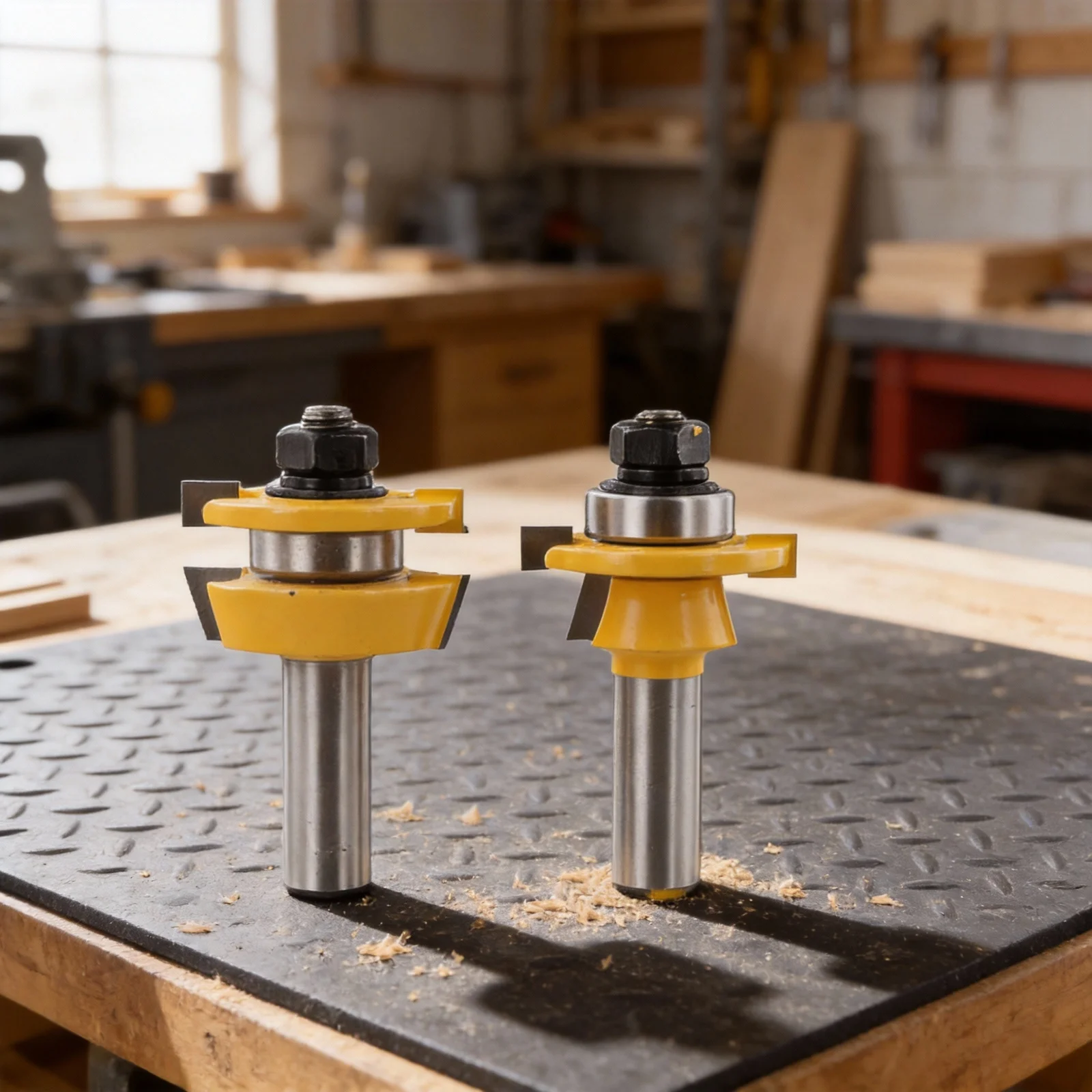 2Pcs T Type Shaker Router Bits 1/2 Inch Shank High Precision Carbide Milling Cutter For Wood Door Frame Cabinet Making Tool