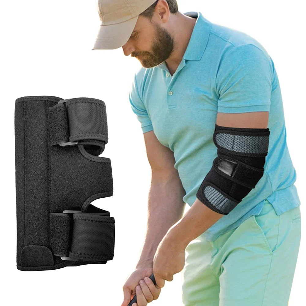 1PCS Elbow Brace with 2 Removable Metal Splints, Adjustable Elbow Support for Tendonitis, Cubital Tunnel Syndrome Fit Men Women