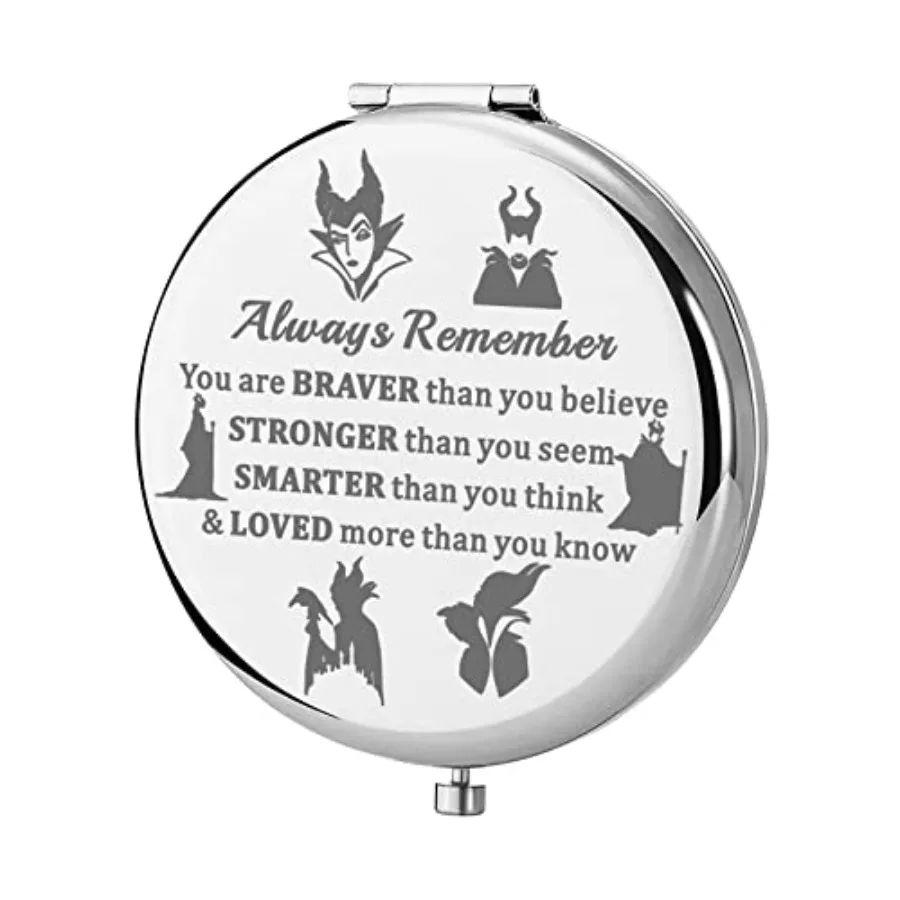 

Evil Queen Pocket Mirror Movie Fans Gifts You are Braver Stronger Smarter Than You Think Compact Mirror for Women Girls Teenage