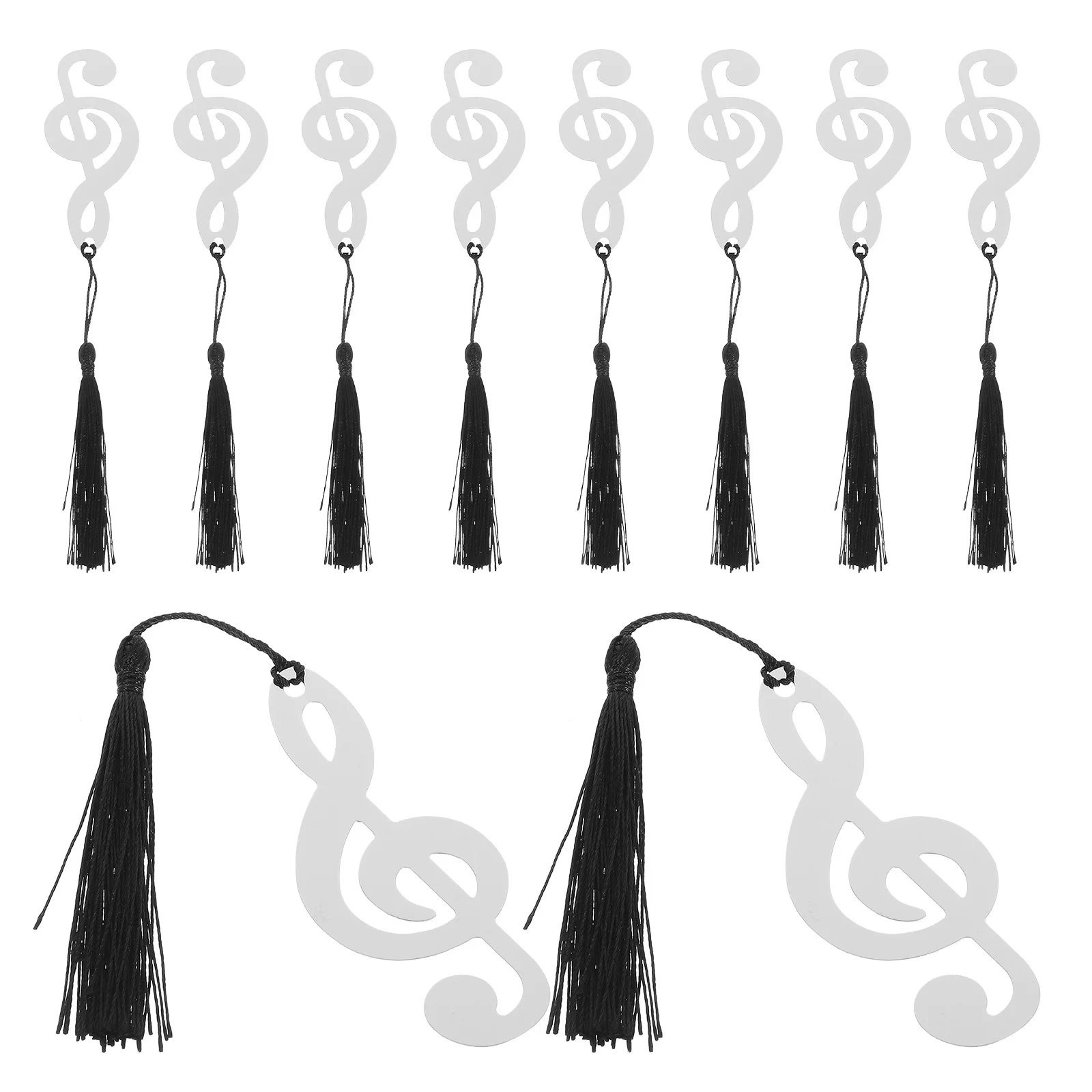 

10Pcs Metal Bookmarks Stainless Steel Page Markers Gifts Graduation Student Musical Note Tassel Reading Accessories