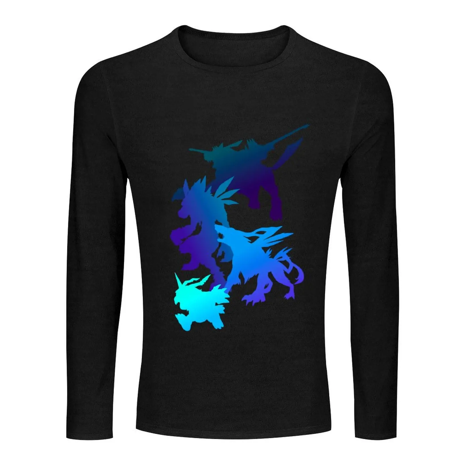 Gabumon Digimon Evolution Silhouette Long T-Shirt sweat shirt mens clothing