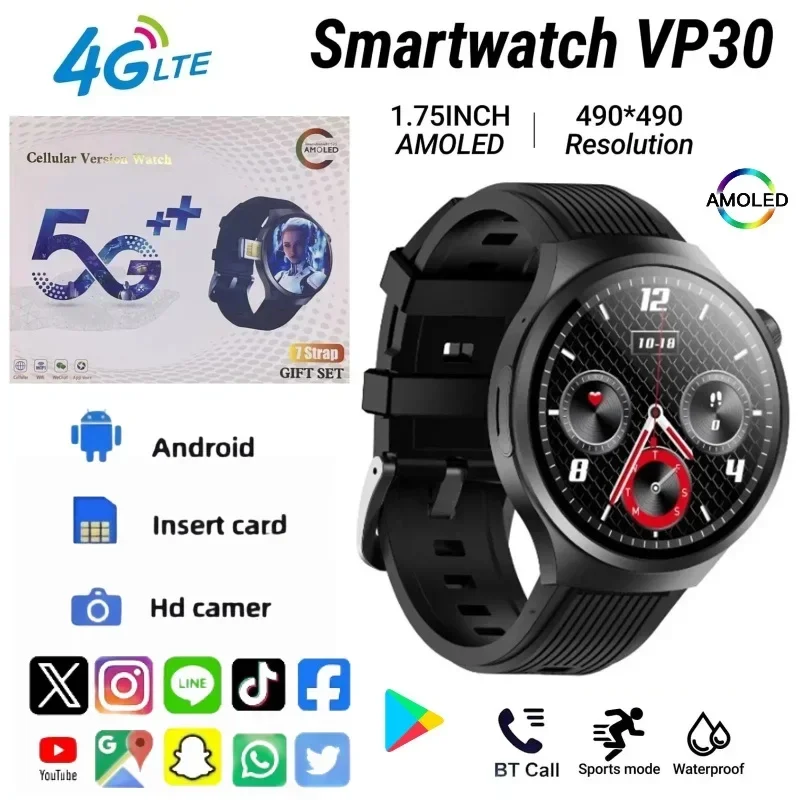 5G 5G VP30 Smartwatch with SIM Card Slot 128GB Memory Android OS 1100mAh AMOLED Screen Heart Rate Fitness Tracker for Men Outdoor - Aliexpress Deal