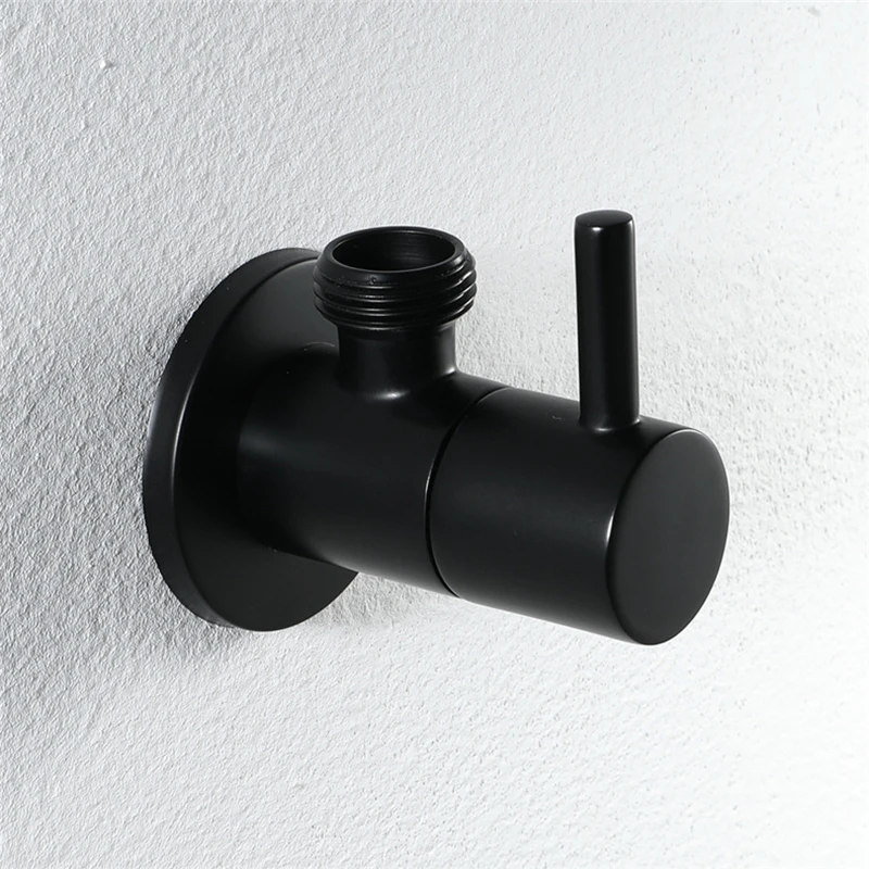 1pc G1/2 Brass Black Angle Valve Water Stop Inlet for Water Heater European Style Bathroom Faucet