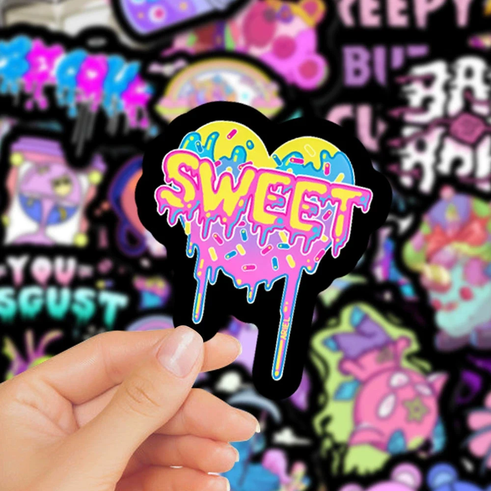 10/30/50pcs Cute Horror Purple Skull Cartoon Stickers Gothic Decal for Suitcase Laptop Skateboard Funny Graffiti Sticker Kid Toy