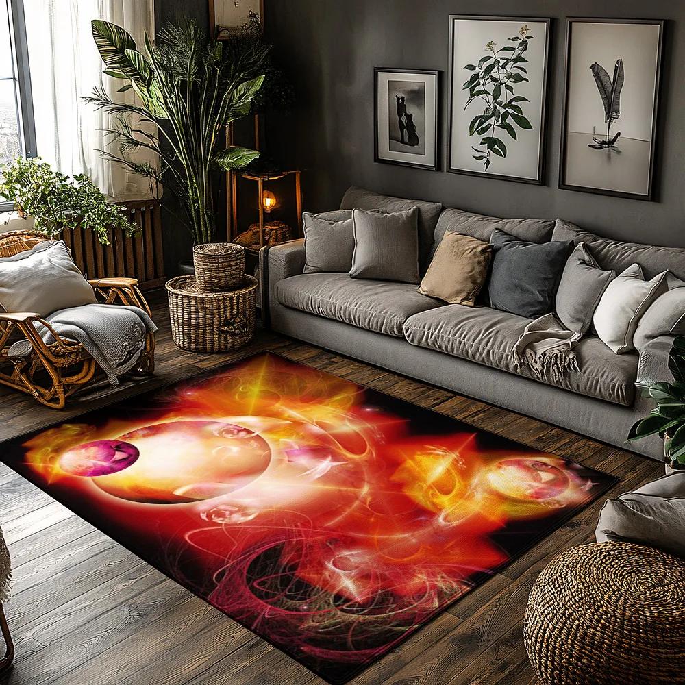 

Tuniu Яркий Красный Галактика Космический Абстрактный Коврик Нескользящий Домашний Коврик Для Гостиной Спальни