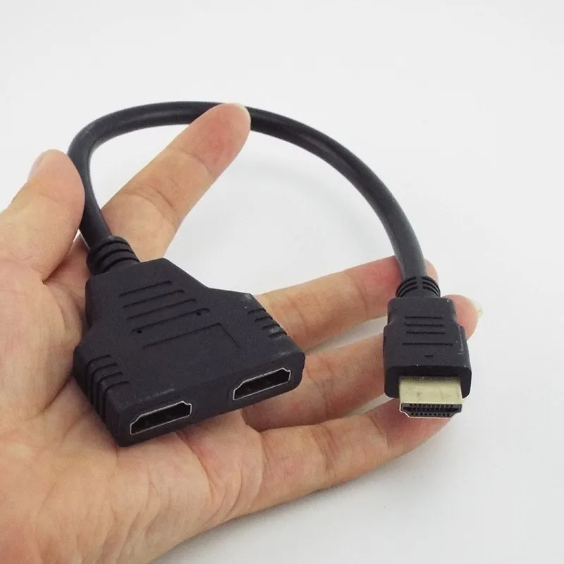 HD HDMI-compatible 1.3 Version Cable Connector Switcher 1 In 2 Out Splitter Cable Male to 2 Female Adapter Converter for HDTV A1