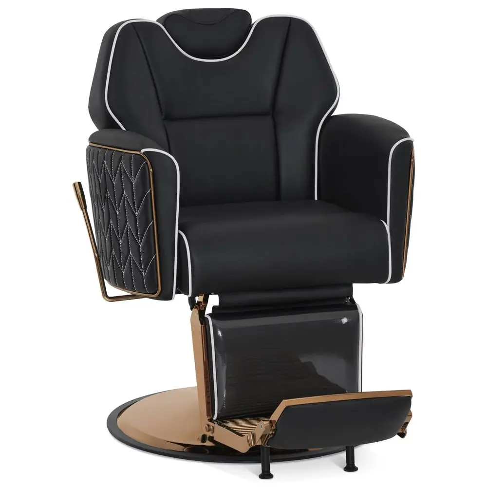 

Classic Barber Chair, Both Sides Hand Levers for LeftHanded Users, All Purpose Hydraulic Reclining Salon Chair of Hair Stylist,