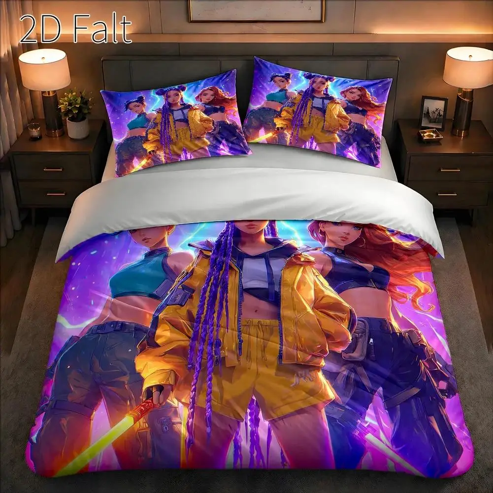 3-Piece Quilt Cover Set, 1 Quilt Cover + 2 Pillowcases (Without Filling) 2D Flat Printing, Three-Piece Quilt Cover Set, Futuristic Warrior Theme Pattern, Cyberpunk Style, Technology Festival, Suitable for All Seasons, Machine Washable, Invisible Zipper, Large Quilt Cover Set, Bedding Set, Dust-Proof Printed Bedding