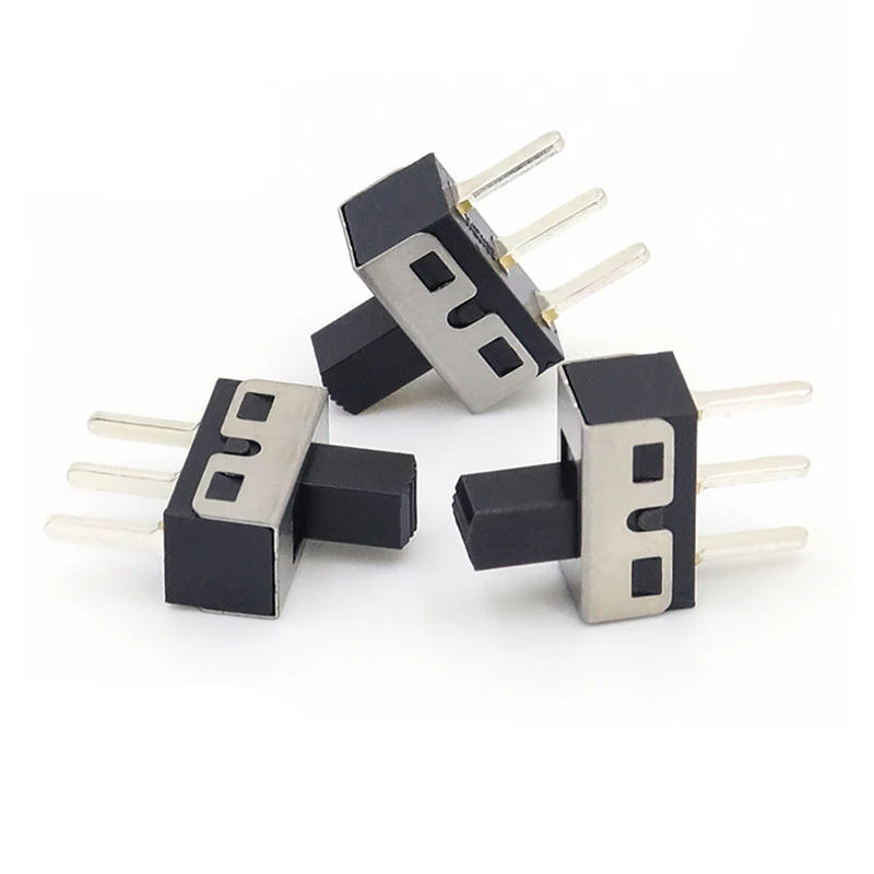 100PCS SS12D10G5 three pin two speed plug-in vertical high current sliding switch toggle switch SS-12D10