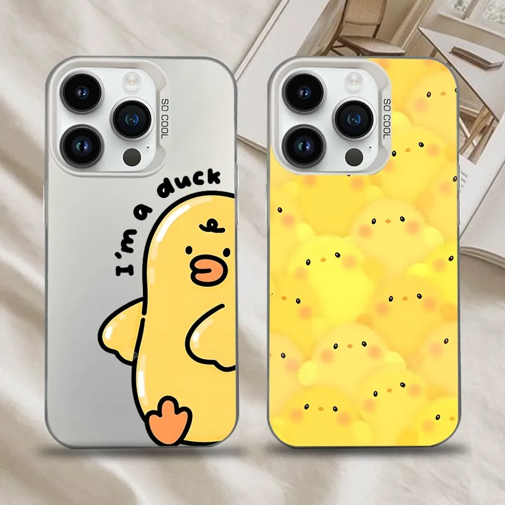 

Yellow Duck Cute Phone Case For iPhone 16,15,14,13,12,11,Mini,Pro,SE,MAX White Matte Shockproof Cover