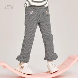Dave Bella Spring Autumn Houndstooth Girl's Casual Pants Length Trousers Kid Plaid Slim-fit Straight Trousers DK4243541