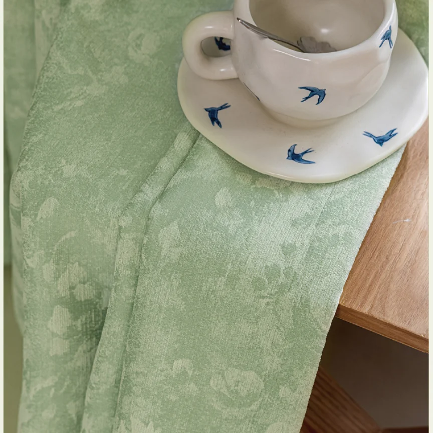 French-style Chenille Blackout Curtains Luxury Vintage Curtains for Living Room and Bedroom Customize Size Accept