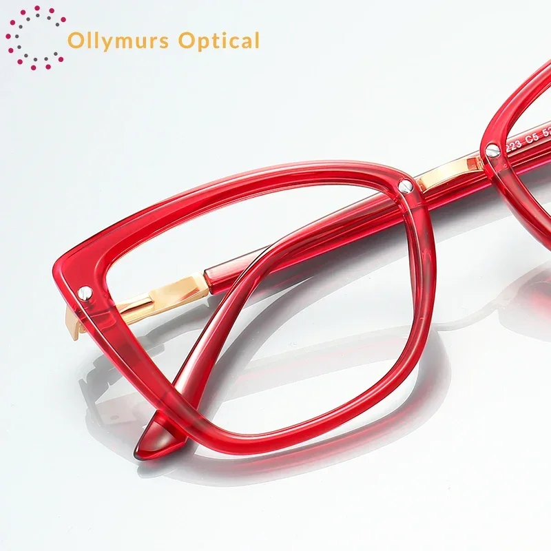 

Очки Ollymurs EyeglassFashion Eye Ray: Прогрессивные очки для чтения для женщин, на заказ, для коррекции близорукости, антибликовые, премиум-класса, Cat Blue C