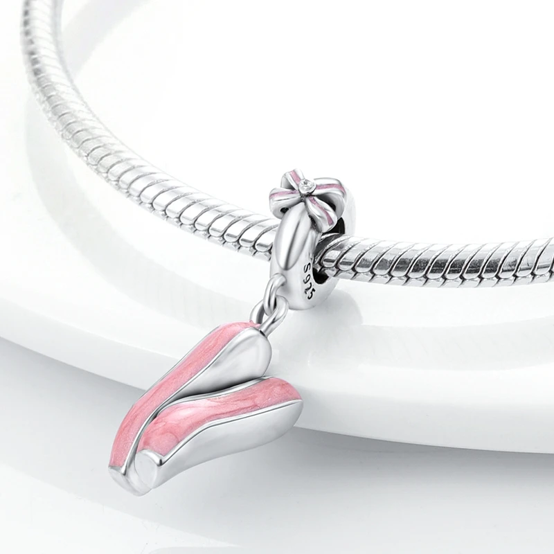 Charms-Anhänger Original 925 Sterling Silber Kürbiskutsche Prinzessin Ballettschuh Charm-Perle Passend für Armband Damen DIY Schmuck Geschenk – Detail 6