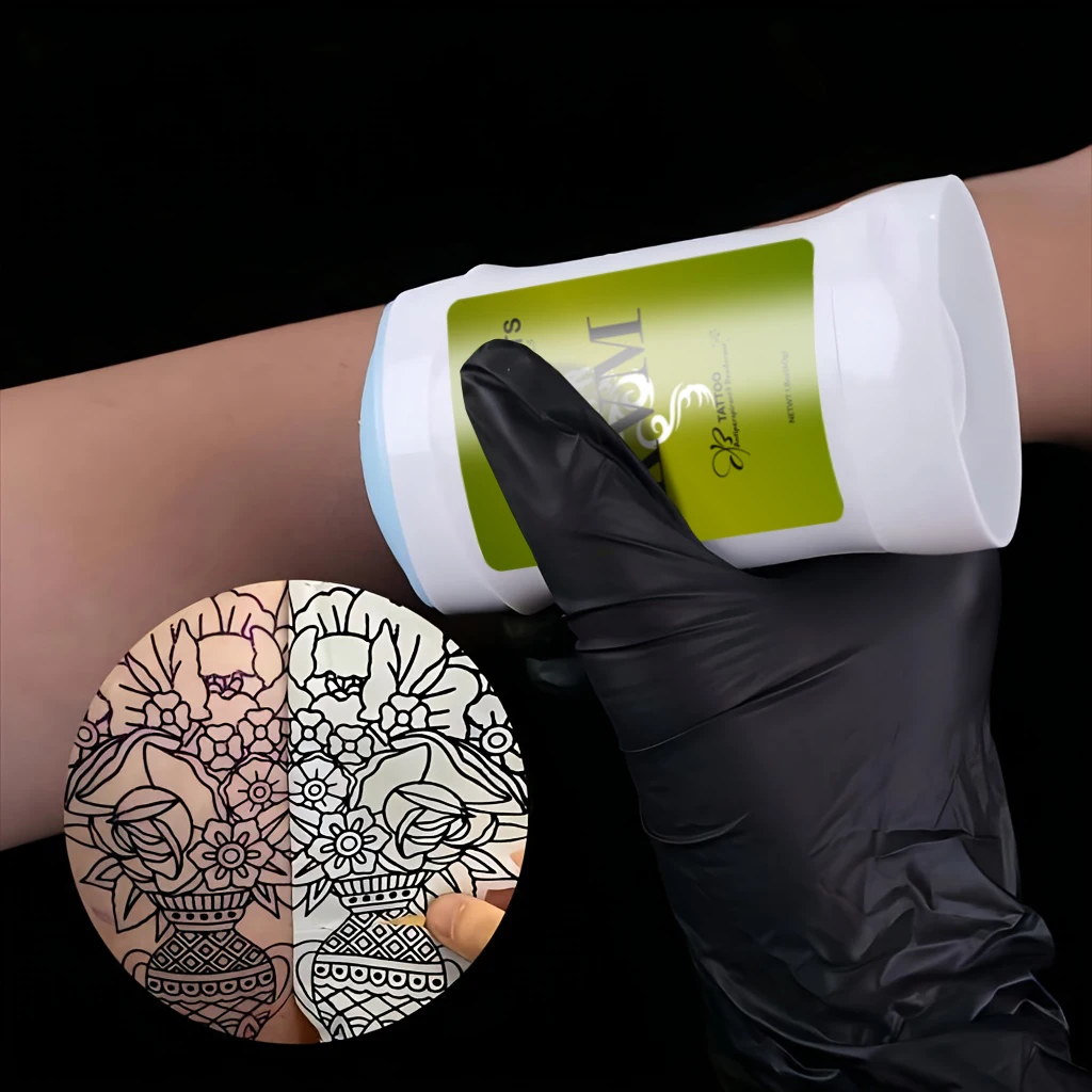 جل كريم نقل الوشم KVM مع مجموعة ورق نقل الوشم، ملحقات آلة نقل الوشم لورق استنسل بحجم A4