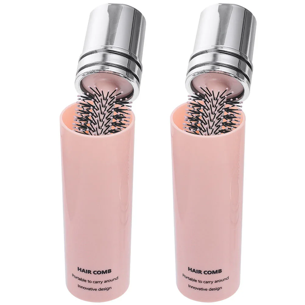 

2Pcs Portable Roll Brush Premium Anti-Static Roll Hairbrush for Wet Dry Use Blow Drying Styling Tool for Men Women Travel Daily