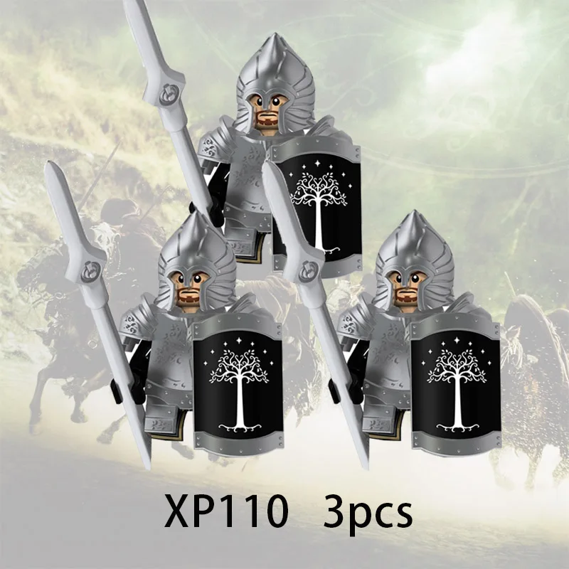 3 stücke Herr Ringe Elfen Orcs Armee Zwerg Rohan Mini Action Spielzeug Figuren Bausteine Montage Spielzeug für Kinder Geburtstag geschenk
