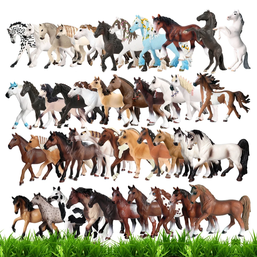 Simulation Wild Animal Horses Model Figurines Animaux Appaloosa Harvard Quarter Arabian Horse Collectible Figures Toys Hobbies