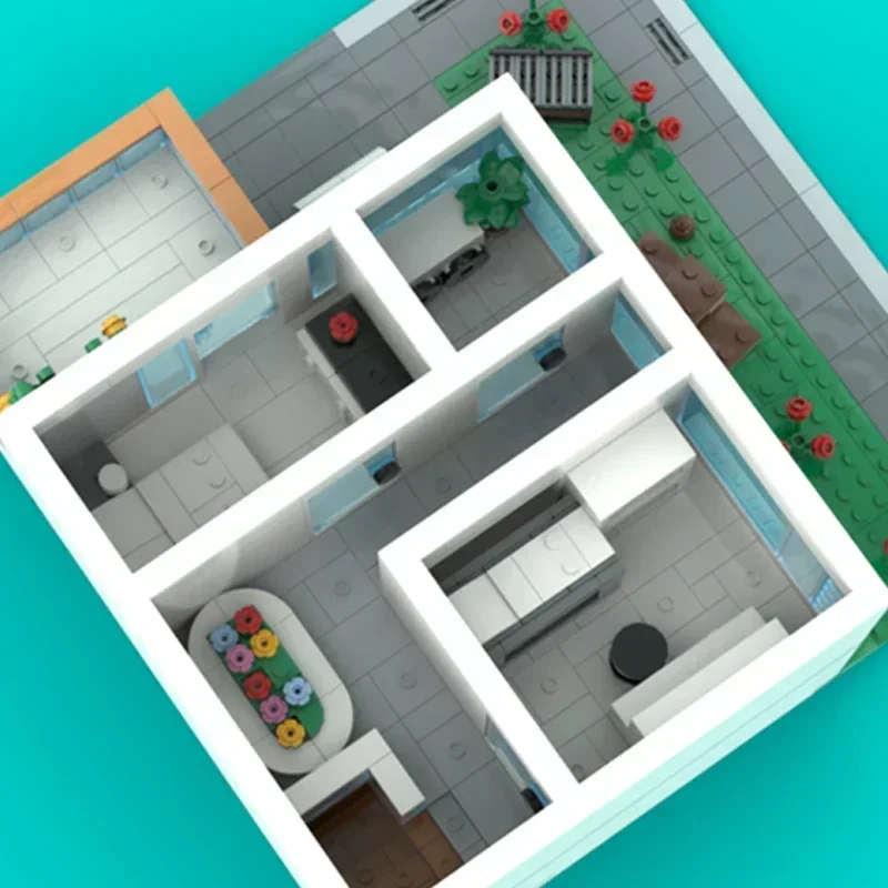 Moc ビルディングブロックストリートビューモデル現代の家族の家テクニカルレンガ DIY 組み立て建設おもちゃ子供のためのホリデーギフト