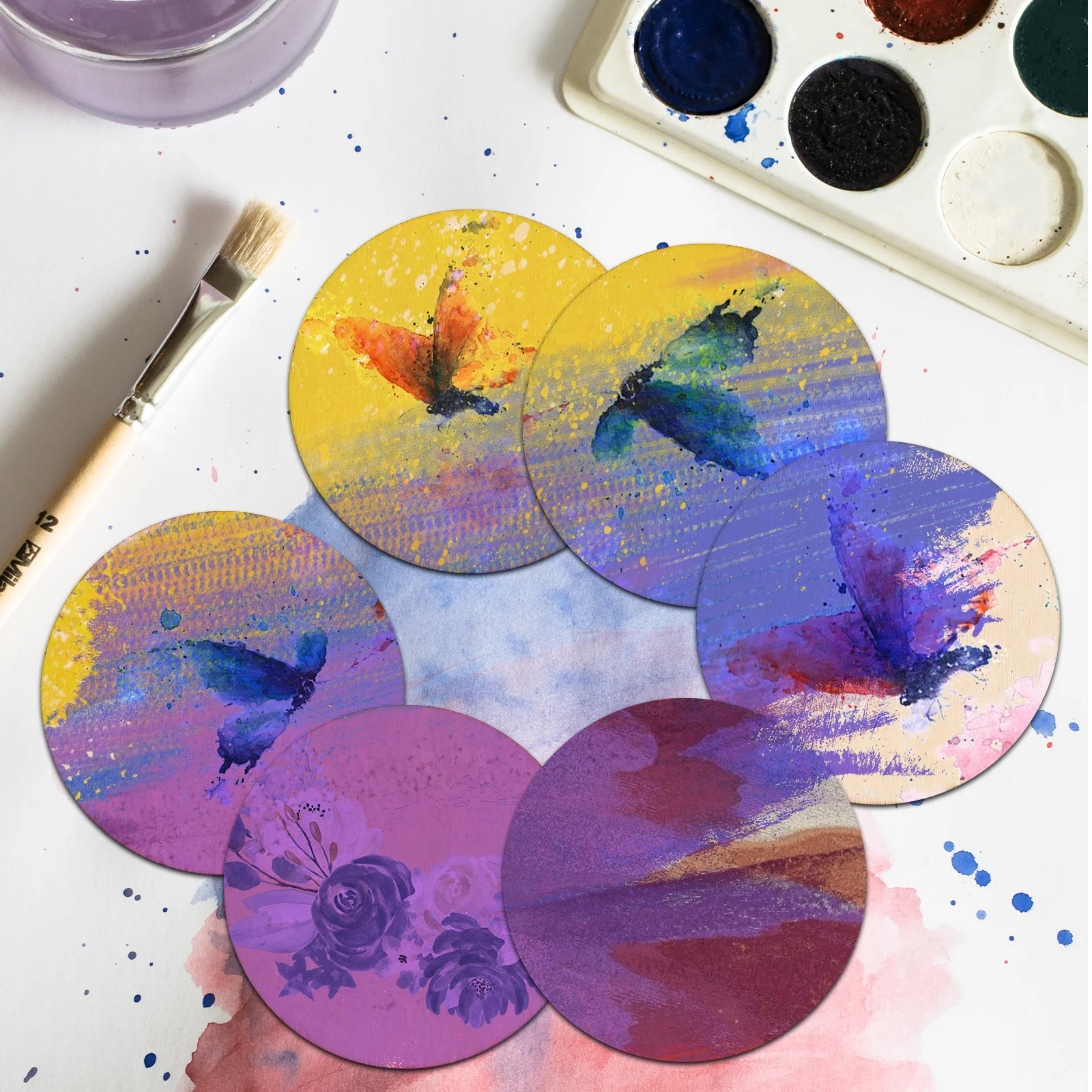 

100 Pcs Wooden Discs Natural Craft Supplies Unfinished Round Slices Blank Coasters Versatile Decor Projects Durable Wood