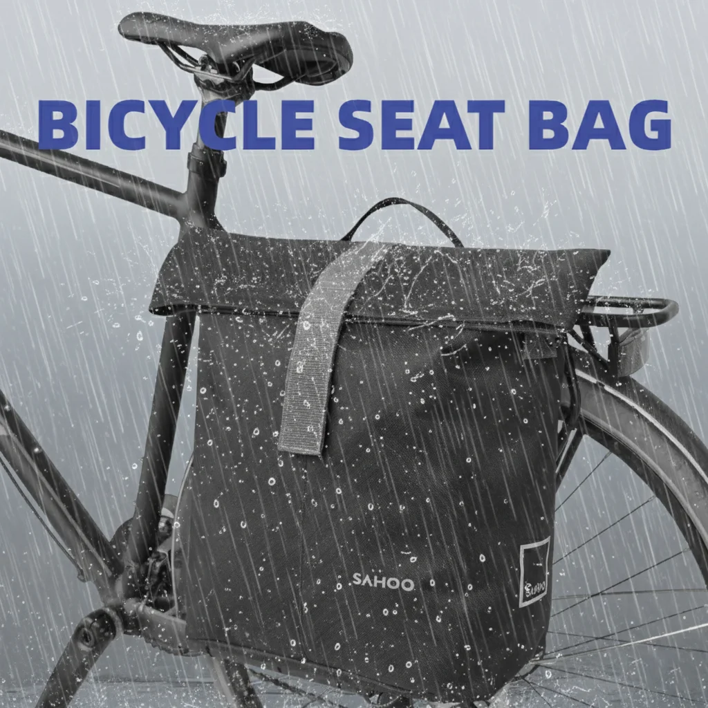 Cycling Bag Bicycle Bike Rear Seat Trunk Bag Waterproof Storage Bicycle Bag Large Capacity Panniers Reflective Rear Bag