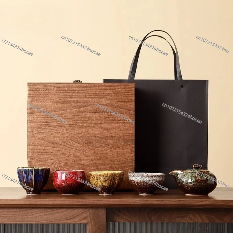 Wuxing teacup tea set, corporate anniversary store celebration gifts