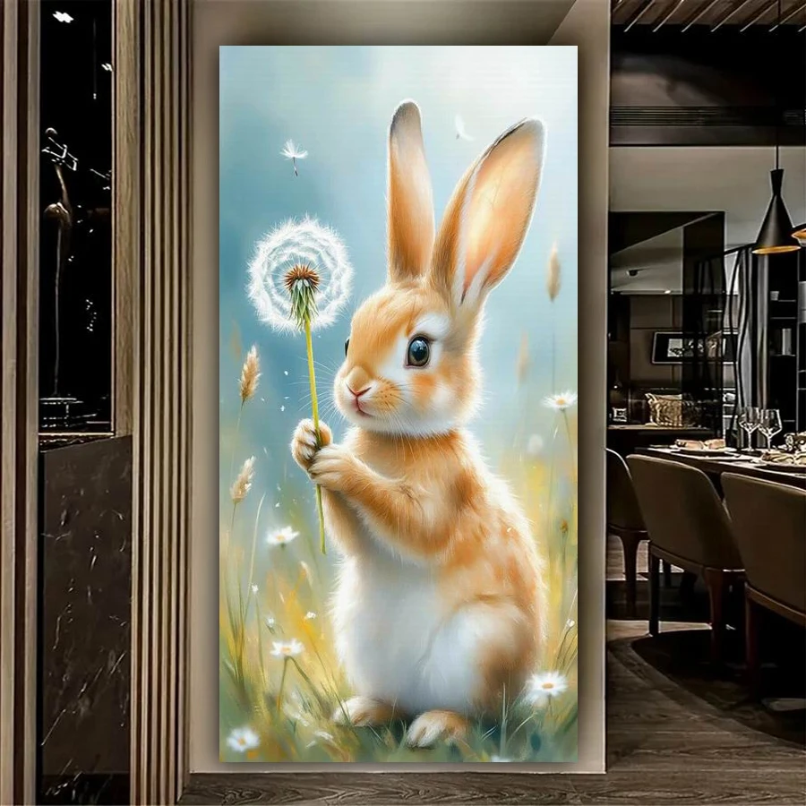 White Duck Dandelion Picture Large Size Diy Diamond Arts For Adults Painting Animals Rabbit Full Drill Mosaic Embroidery Kits