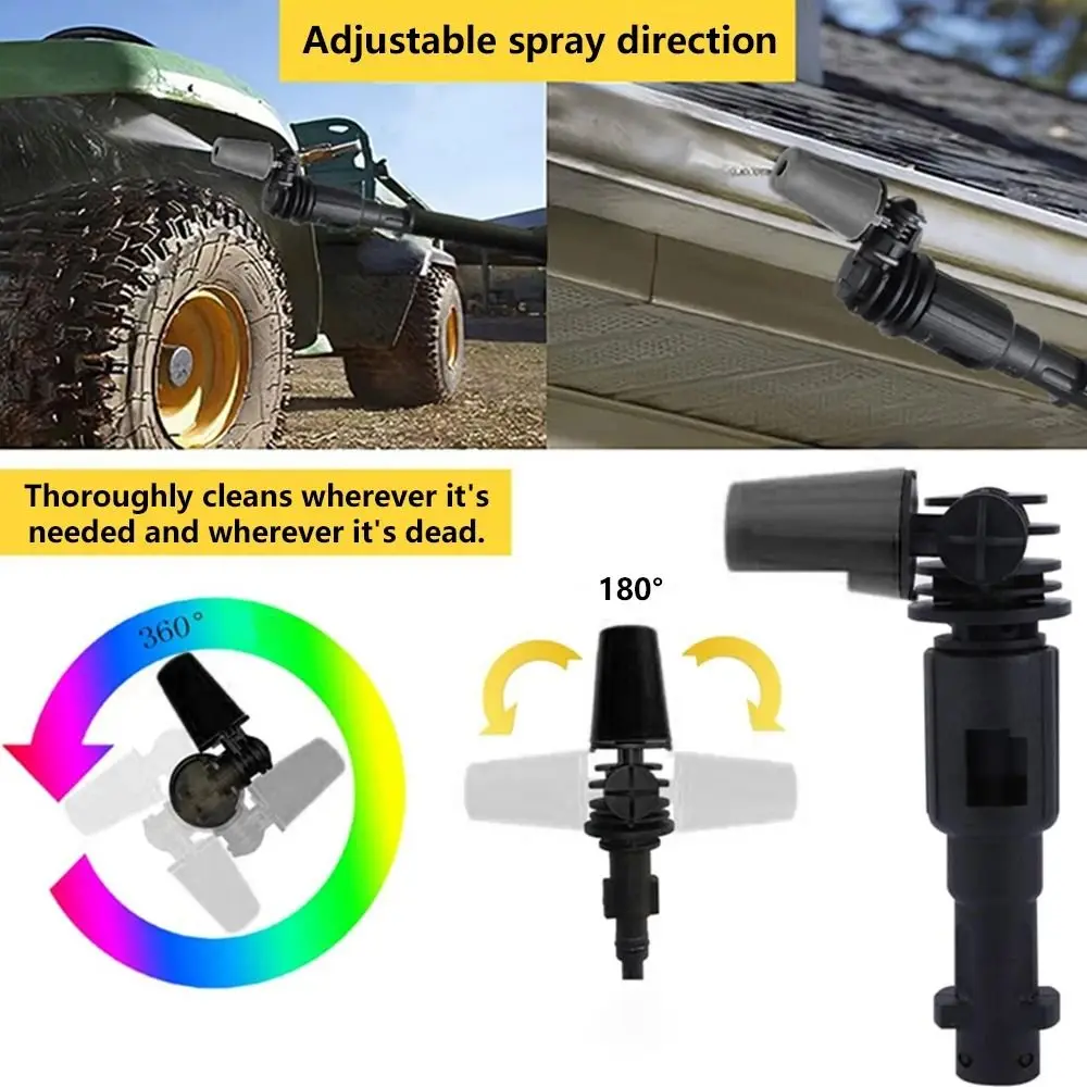 1Pcs Adjustable Angle Washer Nozzle Car Washing 360° Rotating Water Torch Sprayer Adapter Universal for Karcher Lavor Series