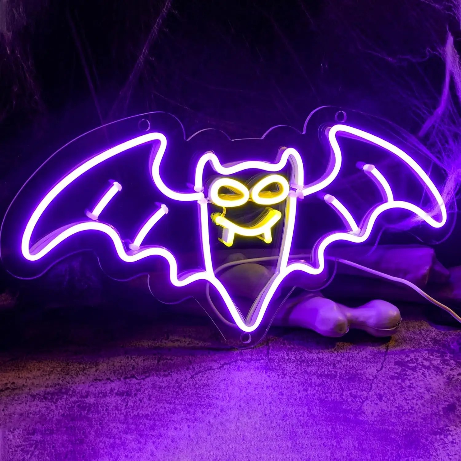

Bat Neon Sign Halloween Decoration LED Light Sign for USB Powered for Festival Party Birthday Bedroom Game Room Kids’ Room Bar