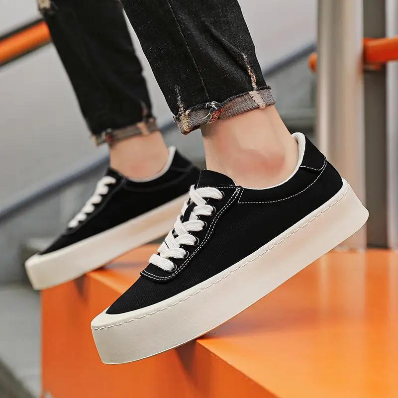 

Кроссовки с круглым носком на шнуровке в корейском стиле, мужская обувь, простая мужская обувь для взрослых, роскошная распродажа, тенденции 2025, без кожи, мужская повседневная обувь