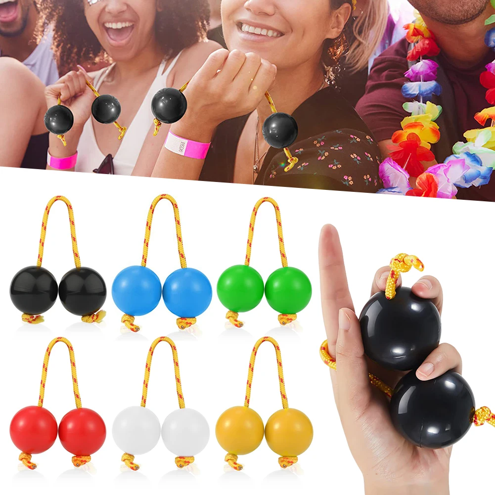 2 Paar Rhythmus-Sandbälle, tragbarer Rhythmus-Shaker, Sandhammer für Musikliebhaber, rotierendes Schlaginstrument mit Fingerspitze