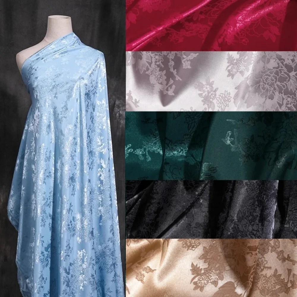 

Jacquard Satin Fabric Dark Patterned Soft Smooth Clothing Hanfu Skirt Cheongsam Diy Sewing By The Meter Wholesale Cloth