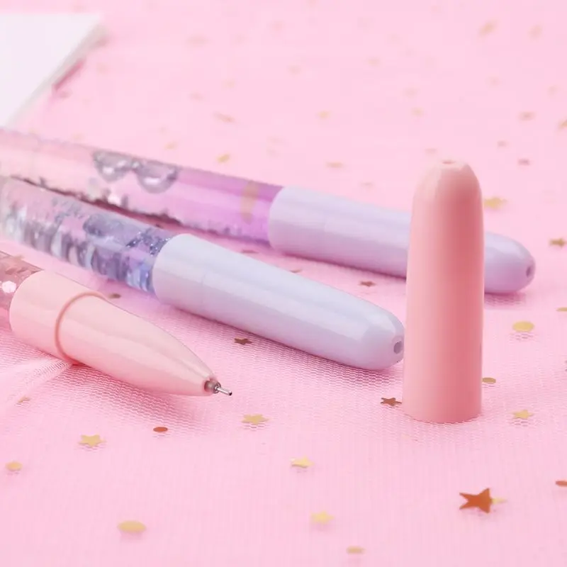 LED 다채로운 액체 유사 0.5mm 볼펜 마술 지팡이 학교 문구 O